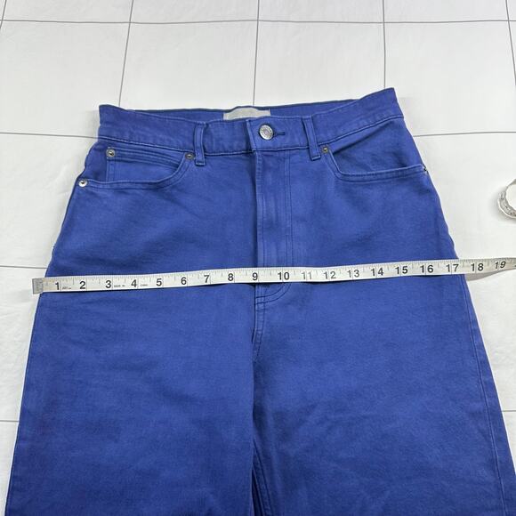 Everlane Way High Jeans Women 27 Tall Purple Straight Leg Organic Cotton Stretch - Picture 9 of 13